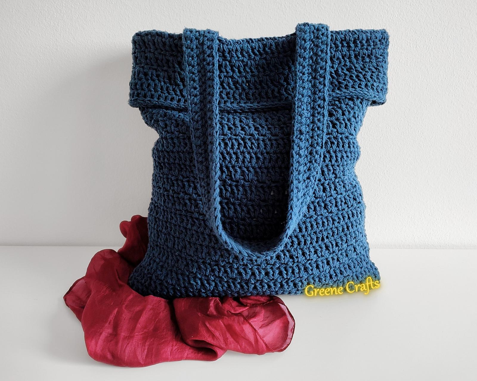 Petrol Blue Tote Bag Crochet Pattern