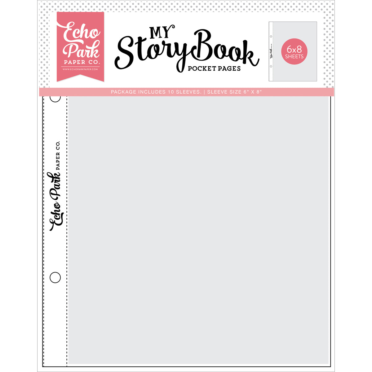 Echo Park Paper My Story Book Album Pocket Pages 6"X8" 10/Pkg - Single Opening