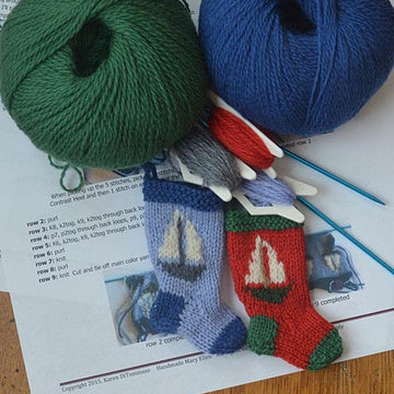 Nautical Christmas Stocking Ornament Pattern Set