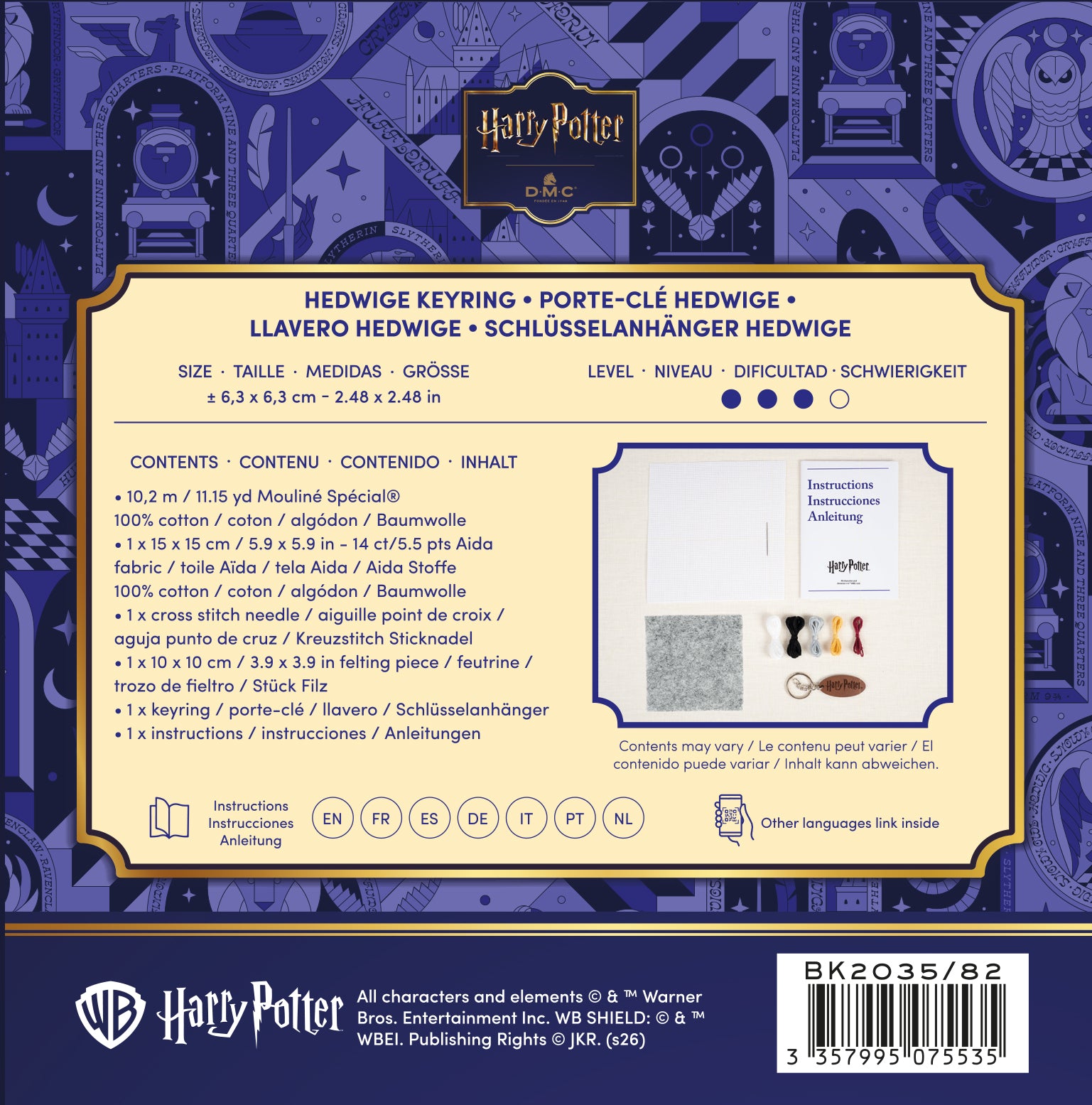 Harry Potter Character Cross Stitch Key Tag Kit - Hedwig