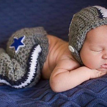Baby Football Hat Pants and Plush Football - Johnny Set