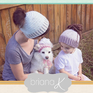 Messy Bun Pony Tail Hat + Puppy