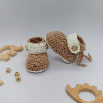 Button Strap Baby Booties