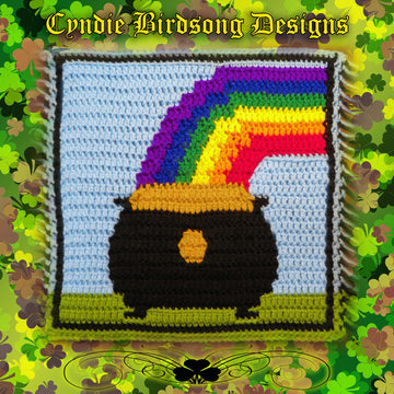 St. Patrick's Day Pot of Gold mosaic square