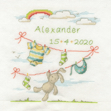 DMC Bunny Baby Cross Stitch Kit - 19 x 19cm