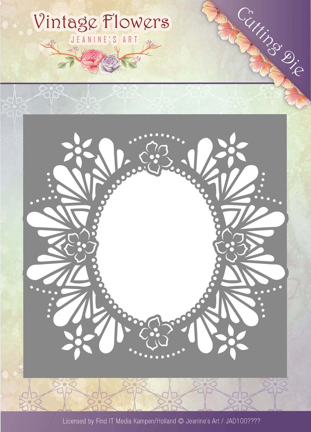 Find It Trading Jeanine's Art Die - Floral Oval, Vintage Flowers