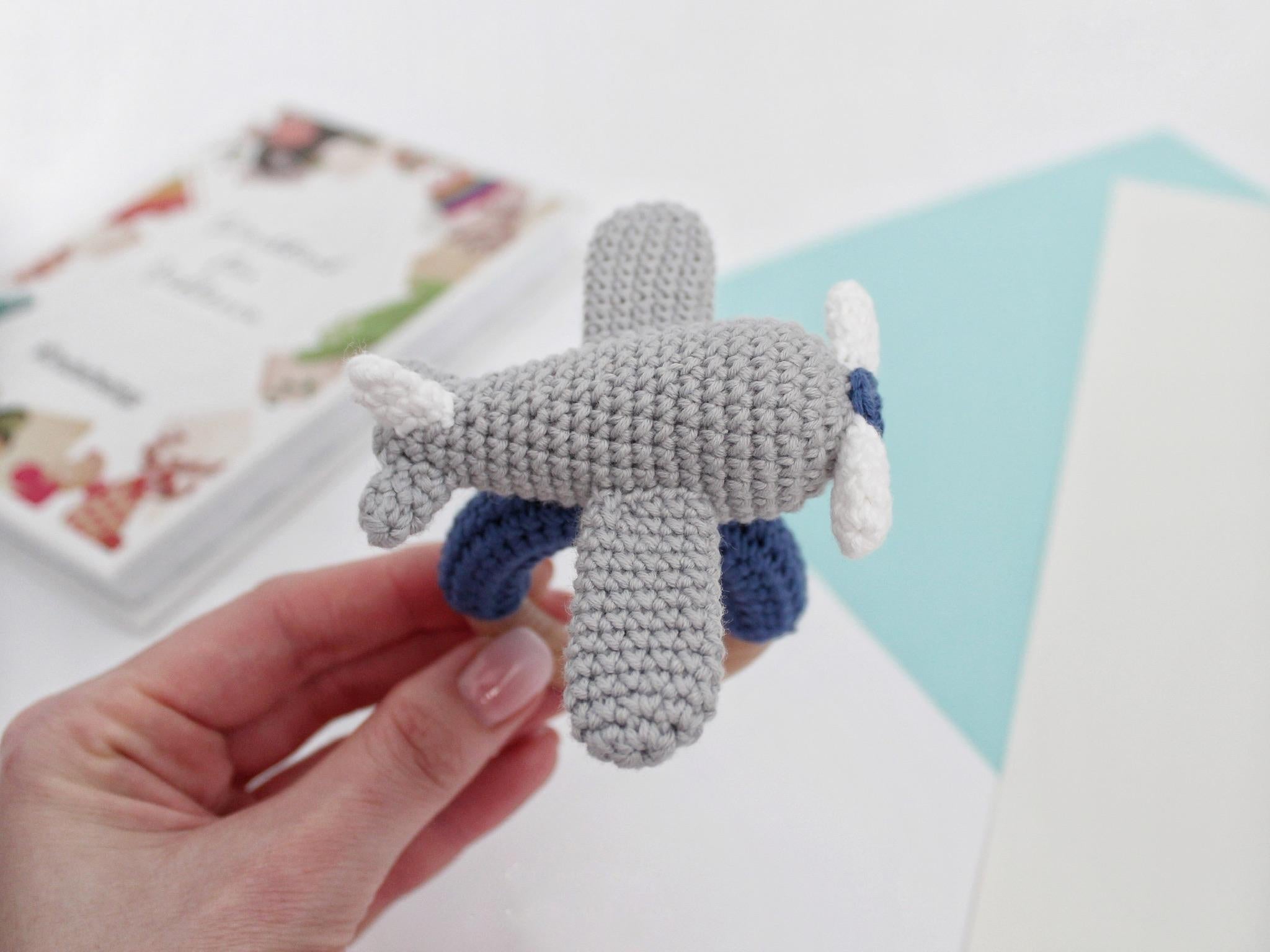Airplane baby rattle crochet pattern amigurumi