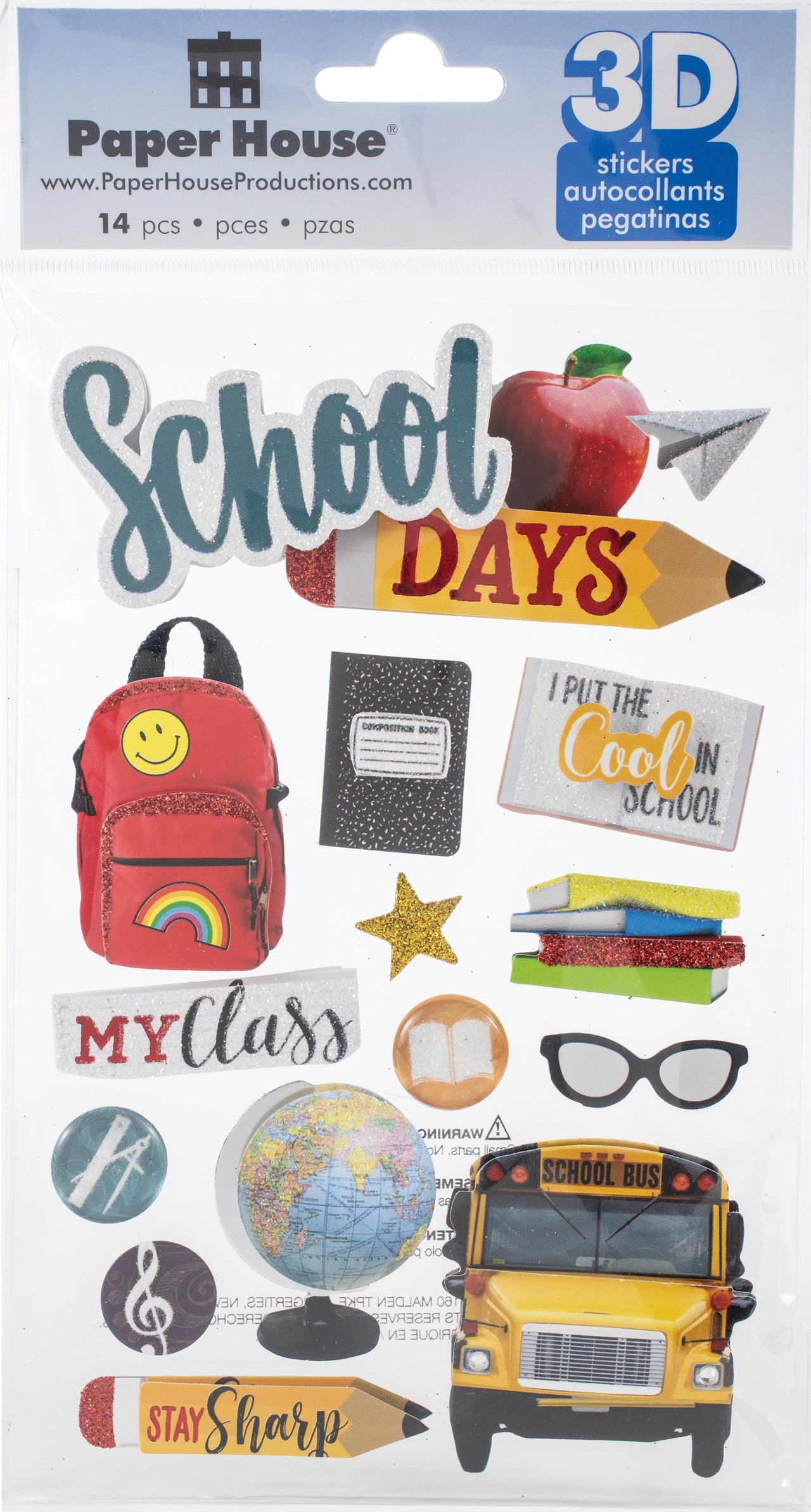 Paper House 3D Stickers - School