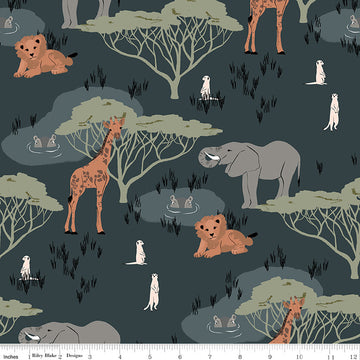 Riley Blake The Waterhole - Jungle (Midnight)