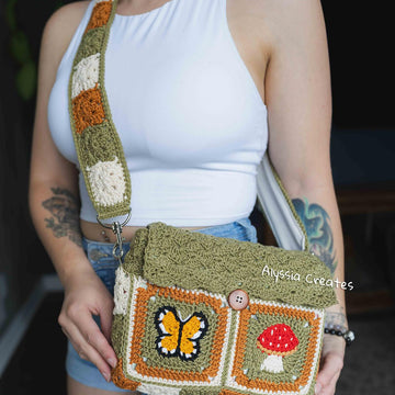 Butterfly and Mushroom Book Sleeve Bag