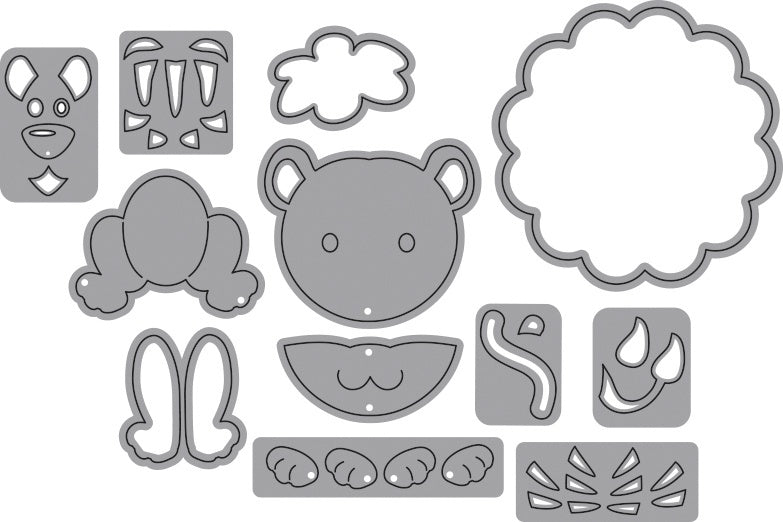 Elizabeth Craft Designs Elizabeth Craft Metal Die - Lion/Tiger 2"X2.3"