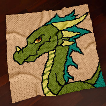 Dragon Square Blanket C2C Crochet Pattern