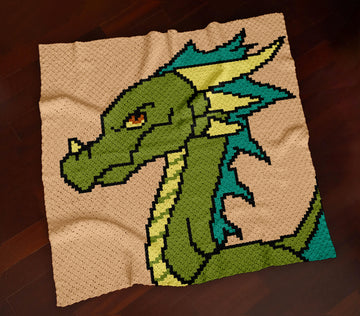 Dragon Square Blanket C2C Crochet Pattern