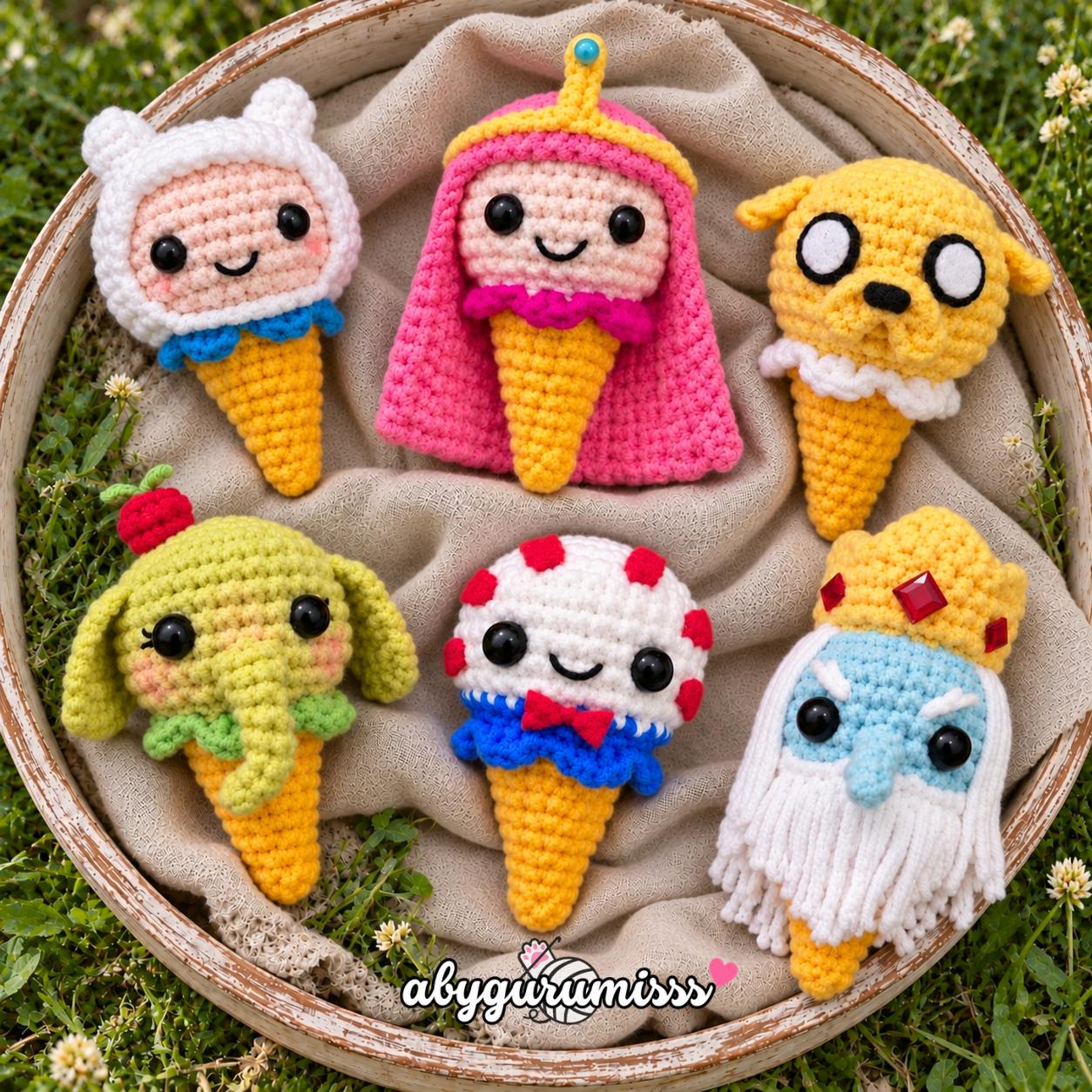 Adventure Time Ice Cream Amigurumi Crochet Pattern – 6 Characters