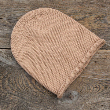 Knitting Pattern Rolled Brim Slouchy Beanie