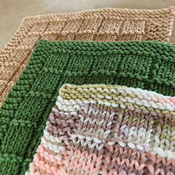 Learn to Knit - Bars and Stripes Knitted Dishcloth