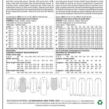 Butterick Misses' Tunic and Pants B6294 - Sewing Pattern