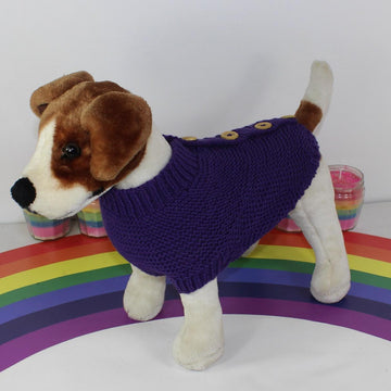 Back Button Up Garter Stitch Dog Coat