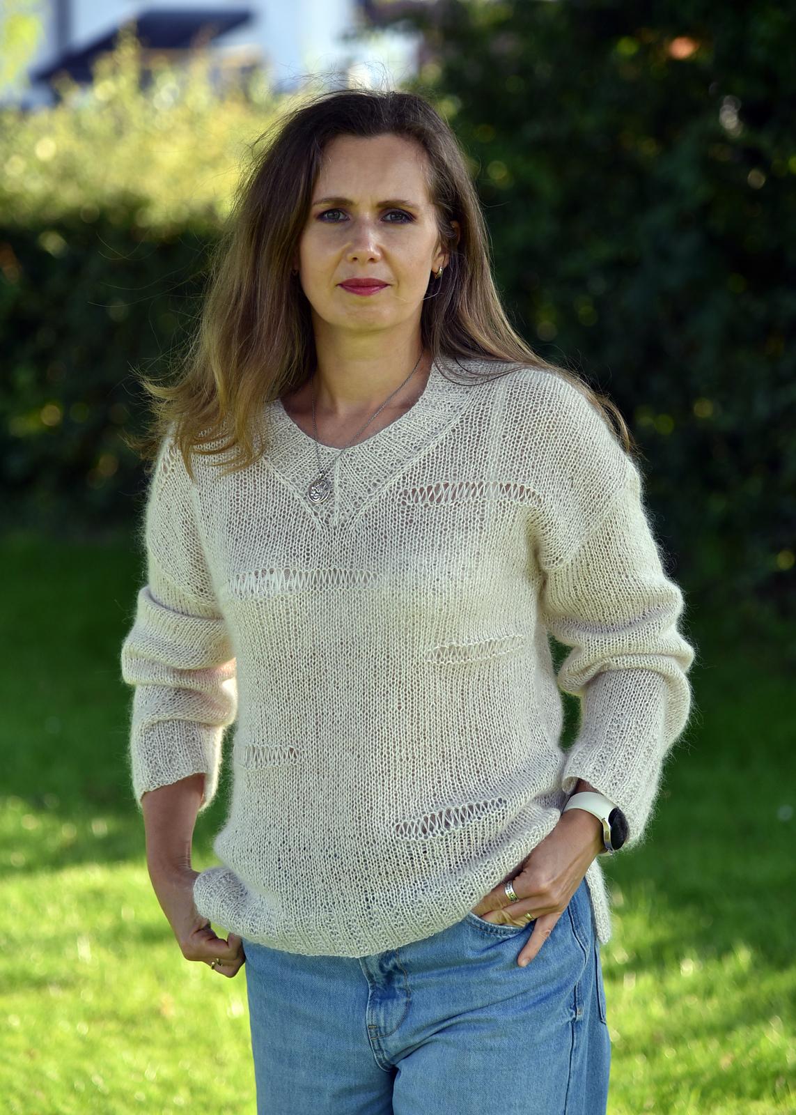Broken Symmetry V-neck Sweater