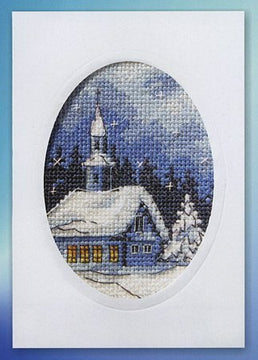 Orchidea Twilight Church Card Cross Stitch Kit - 10cm x 15cm