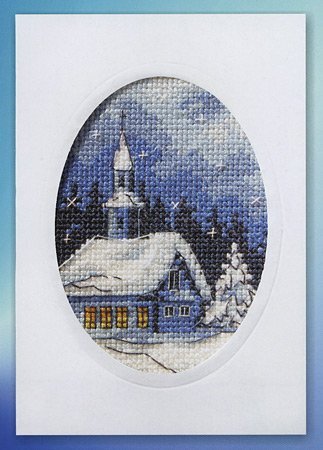 Orchidea Twilight Church Card Cross Stitch Kit - 10cm x 15cm