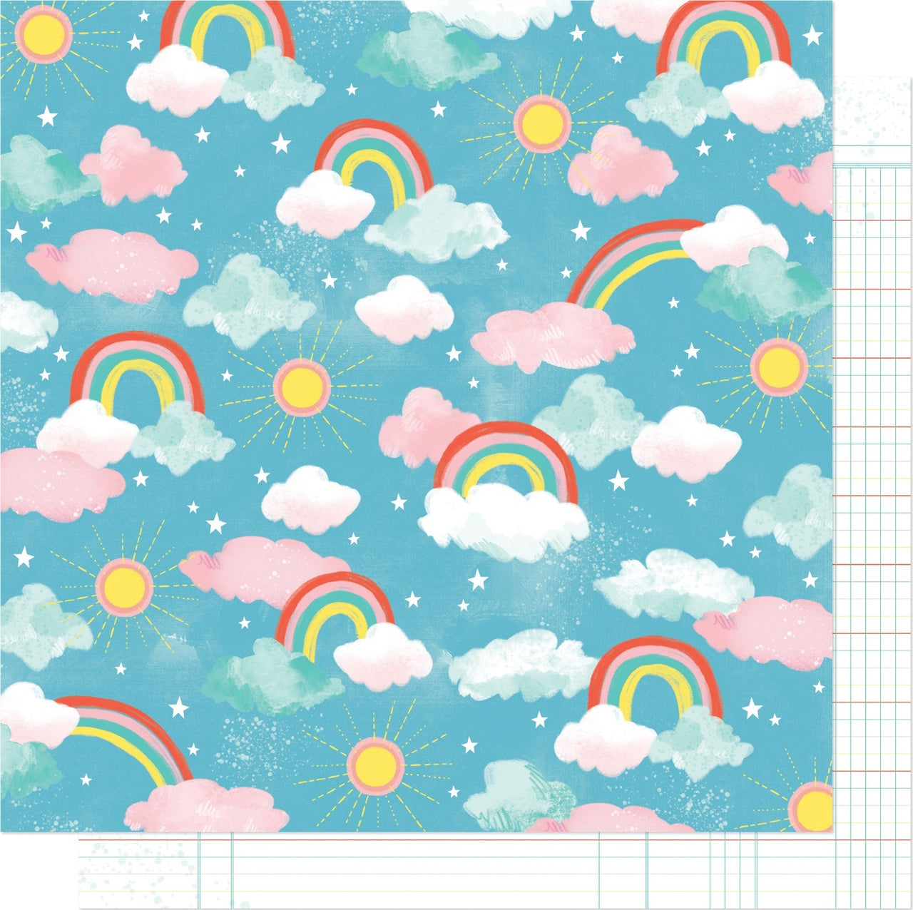 American Crafts Shimelle Never Grow Up Double-Sided Cardstock 12"X12" 25/Pkg - Enchnated Sky