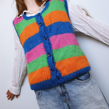 Bright Stripe Knit Waistcoat