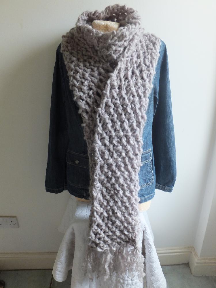 Finger Knit Lattice Scarf