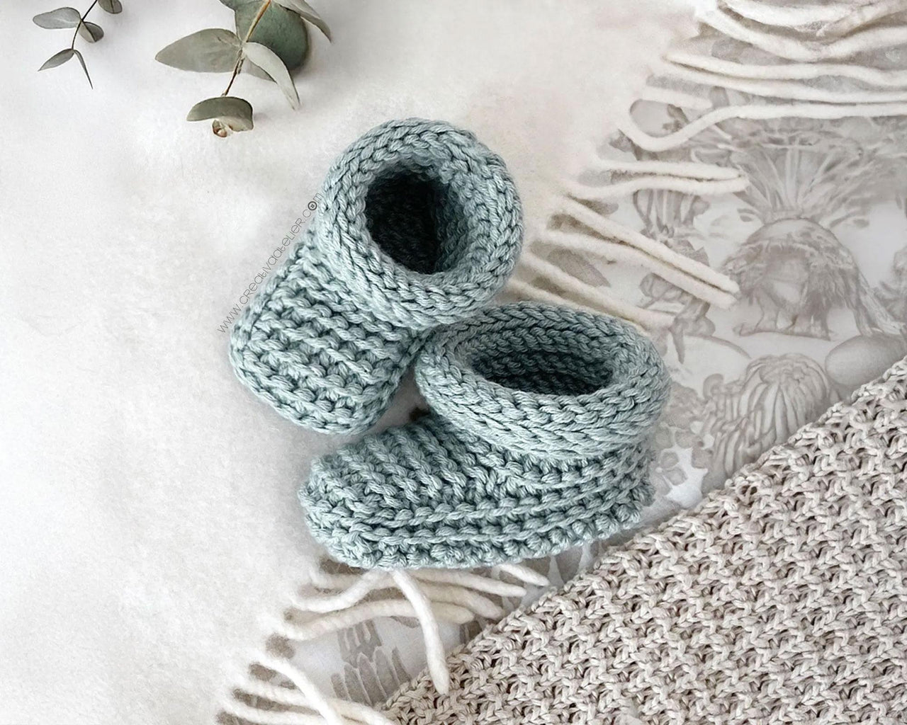 5 sizes - TINYTOES Crochet Booties Pattern