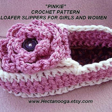 703 PINK LADY SLIPPER, crochet, Women and Girls