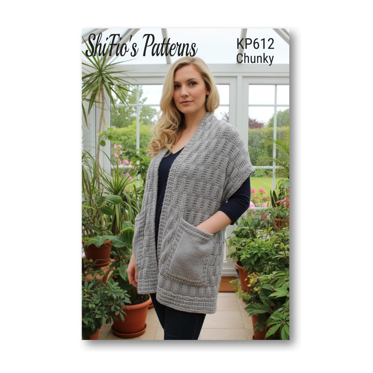 612- Snuggly Pocket Shawl Knitting Pattern-612