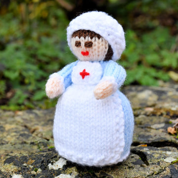 Miniature WWI Red Cross Nurse Doll Knitting Pattern - Toy Knitting Pattern