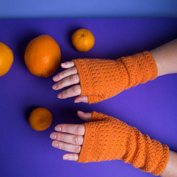 Orange crush crochet mittens