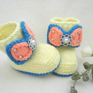 Pattern Knit Booties Lily