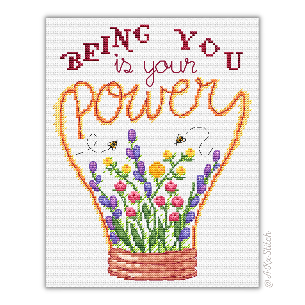 Being You is Your Power Cross Stitch PDF Pattern