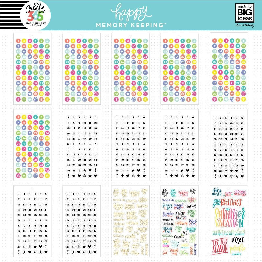 Happy Planner Sticker Value Pack - Dates & Holidays, 2601/Pkg