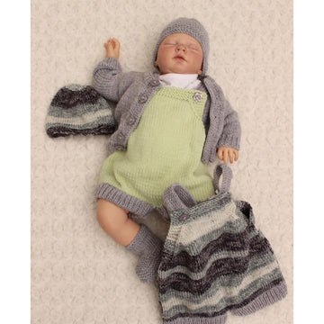 Baby Romper, Cardigan, Hat & Booties Knitting Pattern #602