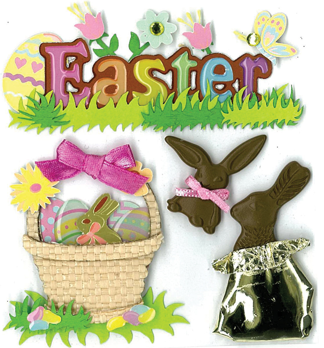 Jolee's Boutique Dimensional Stickers - Easter Chocolate Bunnies
