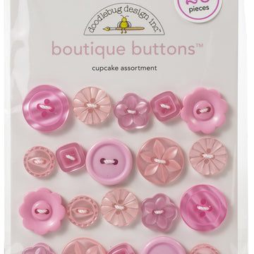 Doodlebug Boutique Buttons 20/Pkg - Cupcake