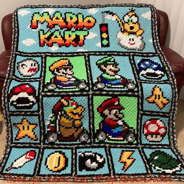 MARIO KART - Super Mario inspired graph for C2C blanket