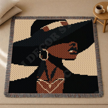 Black Hat Woman Blanket C2C Crochet PATTERN