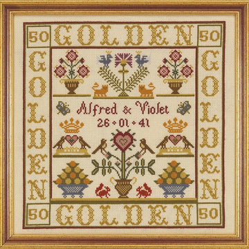Historical Sampler Company Golden Anniversary Sampler Cross Stitch Kit - 28cm x 27cm