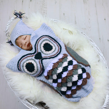 245- Owl Cocoon Baby Crochet Pattern UK & USA Terms #245