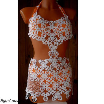 Crochet lace tunic for the beach