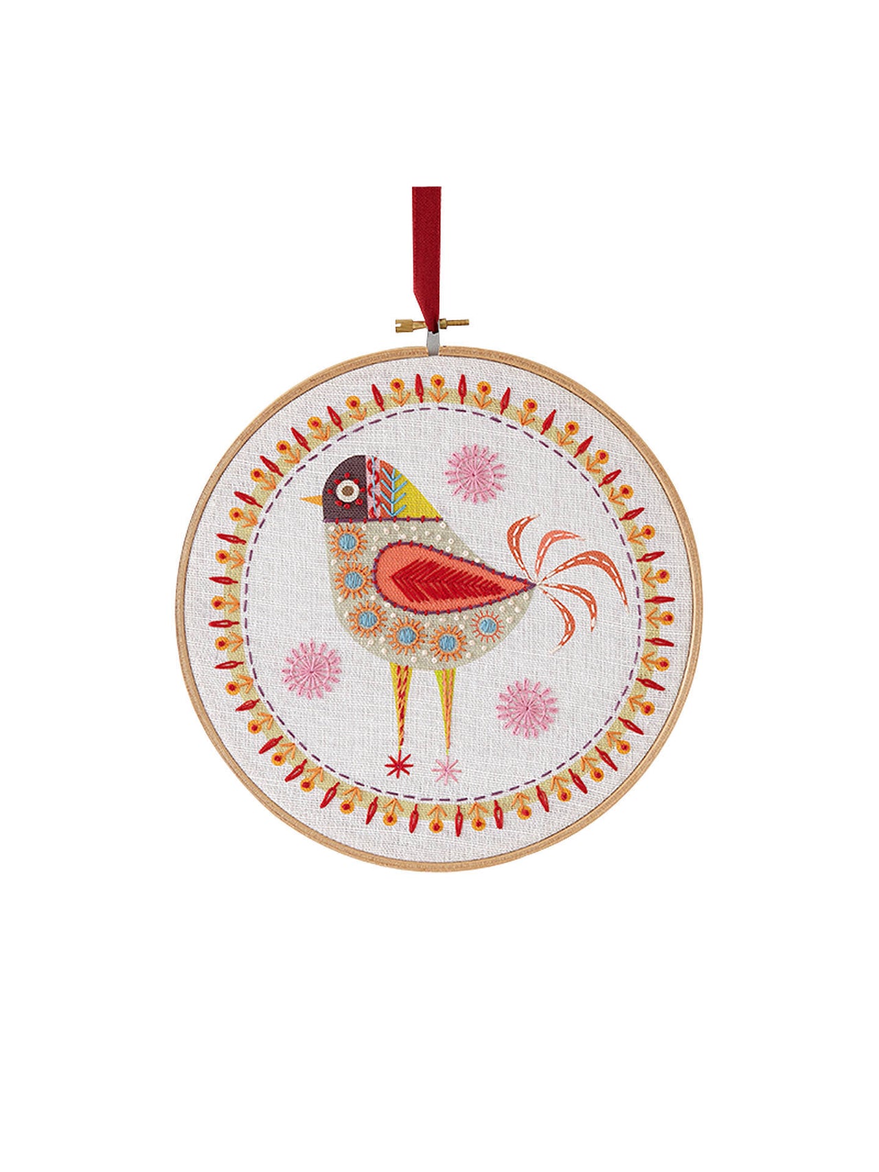 Nancy Nicholson Birdie Four Printed Embroidery Kit - 25 x 25cm