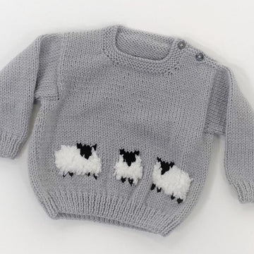 Aran Baby Sheep Sweater and Hat