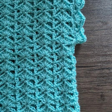 LIGHT AQUA GREEN CROCHET SHELL STITCH TOP