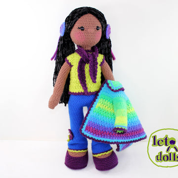 Crochet Doll Pattern, Amigurumi doll pattern, Large doll, 21"/53cm, Lily