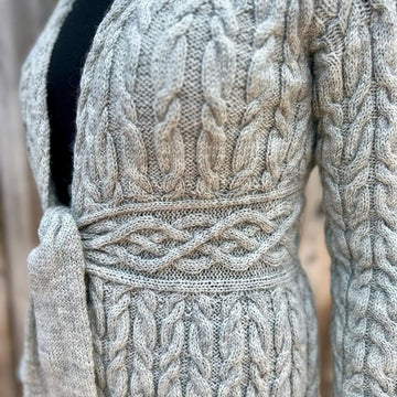 Tie Front Cabled Cardigan