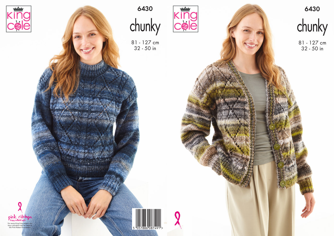 Cardigan & Sweater 6430 knitted in King Cole Cottagespun Chunky